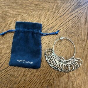 Rare Carat Silver Ring Sizer Set with Pouch